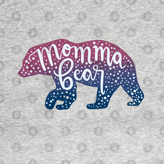 Momma Bear - pink and blue ombré by NewBranchStudio